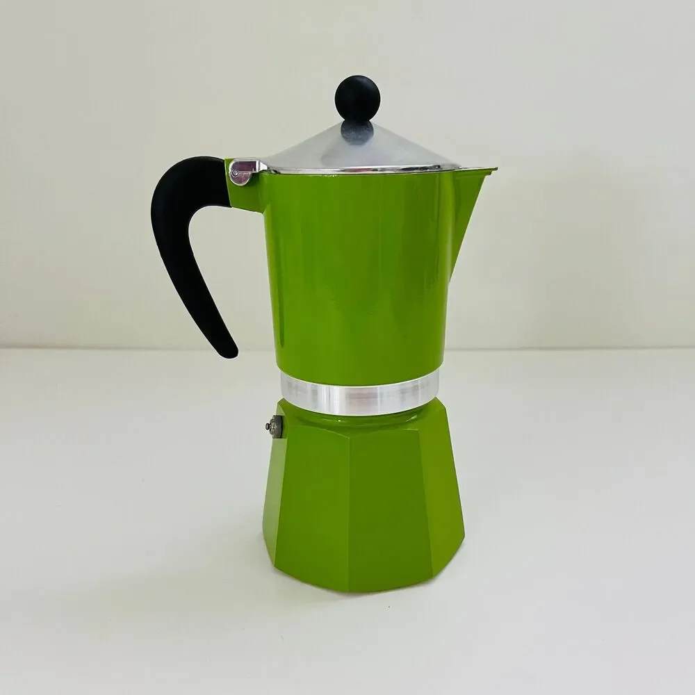 BIALETTI Rainbow Green Aluminum Moka Pot 3 Cup Italian Stovetop Expresso Maker